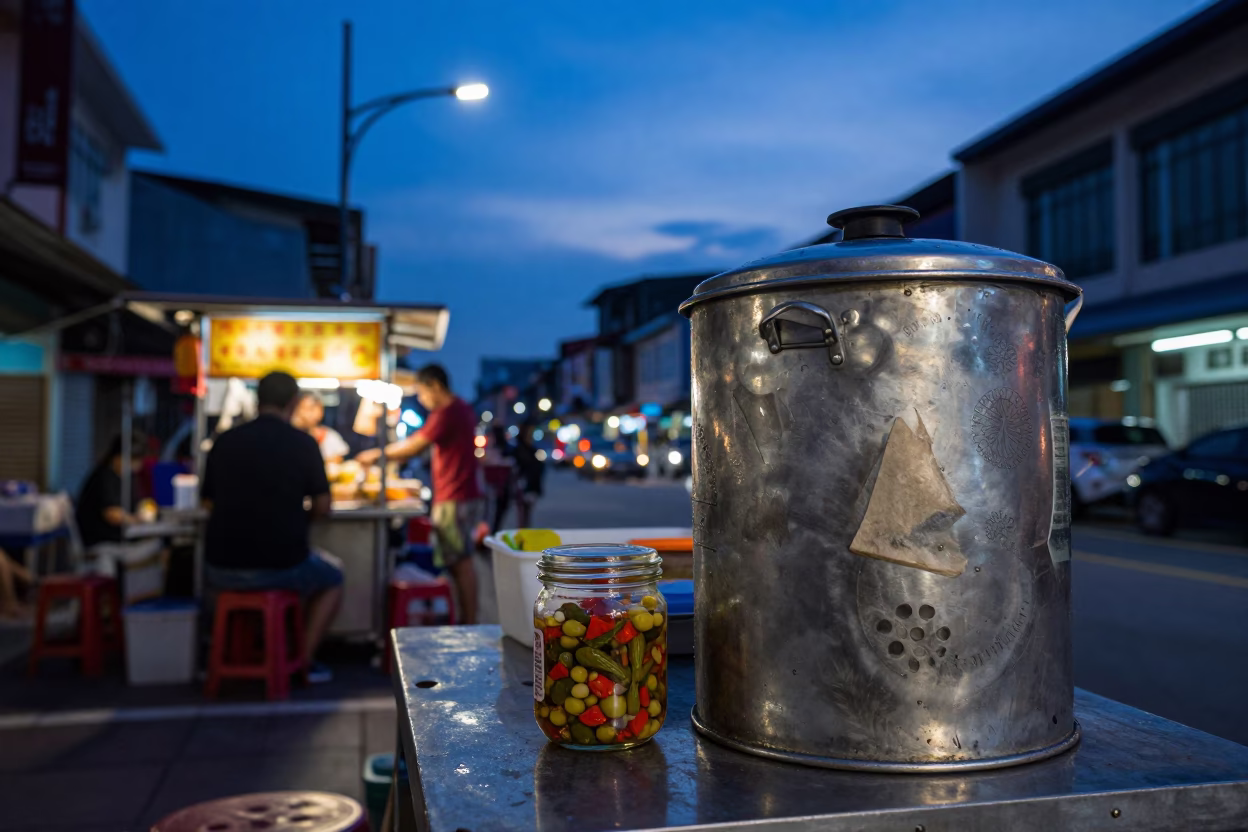 Food Stall in Kuala Lumpur at Blue Hour in in Kuala Lumpur, Malaysia