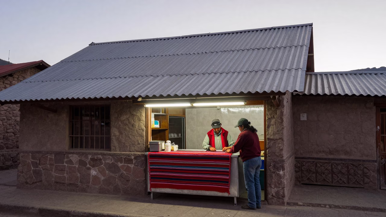 Food Stall in La Paz in in La Paz, Bolivia