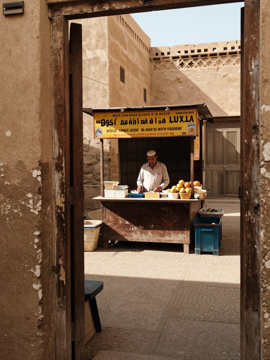 Food Stall in Luxor at The Late Morning Light in in Luxor, Egypt