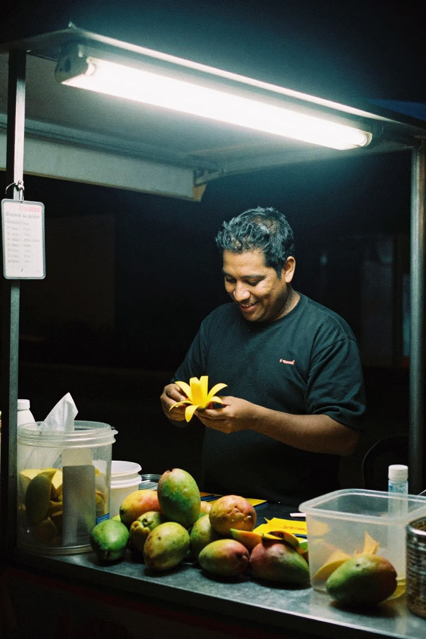 Food Stand in Los Angeles at Late At Night Light in in Los Angeles, California, United States