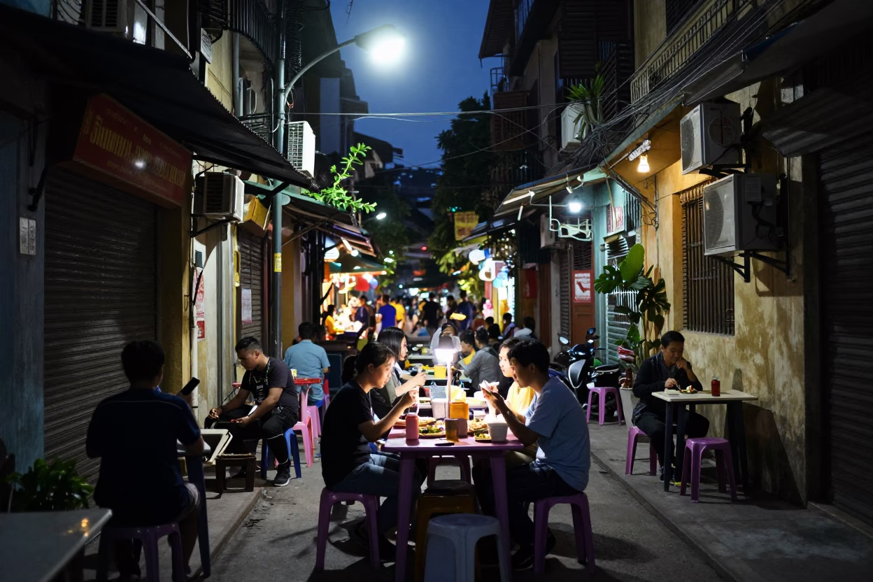 Food Table in Hanoi in in Hanoi, Vietnam
