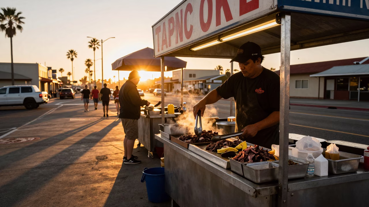 Food Vendor at Sunset Light in San Diego in in San Diego, California, United States