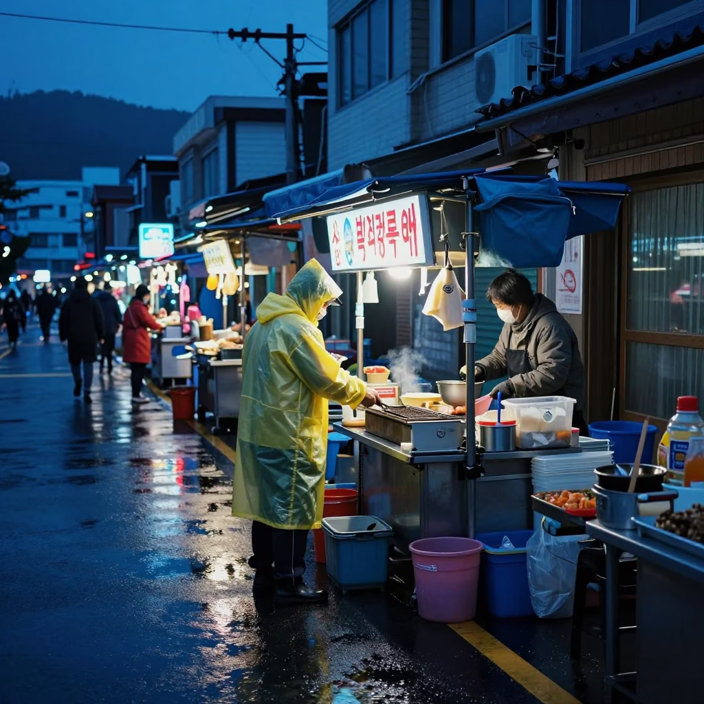 Food Vendor in Busan in in Busan, South Korea
