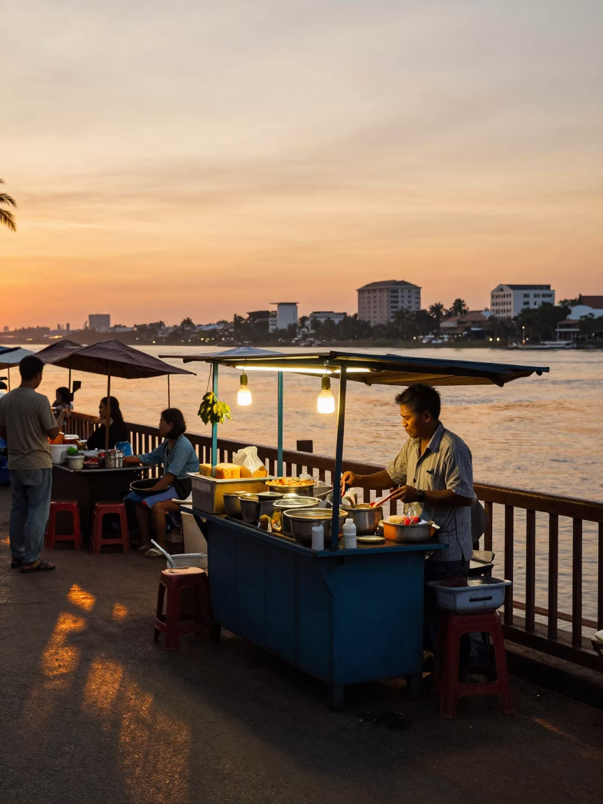 Food Vendor in Phnom Penh in in Phnom Penh, Cambodia