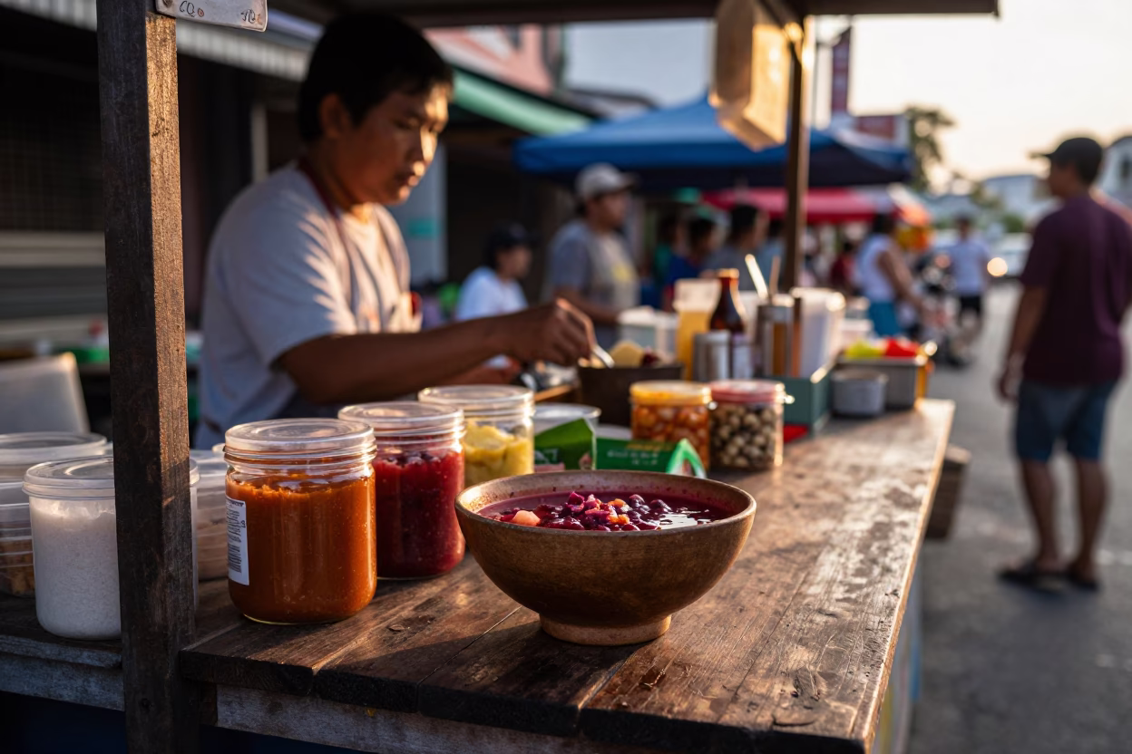 Food Vendor in Phuket at Golden Hour in in Phuket, Thailand