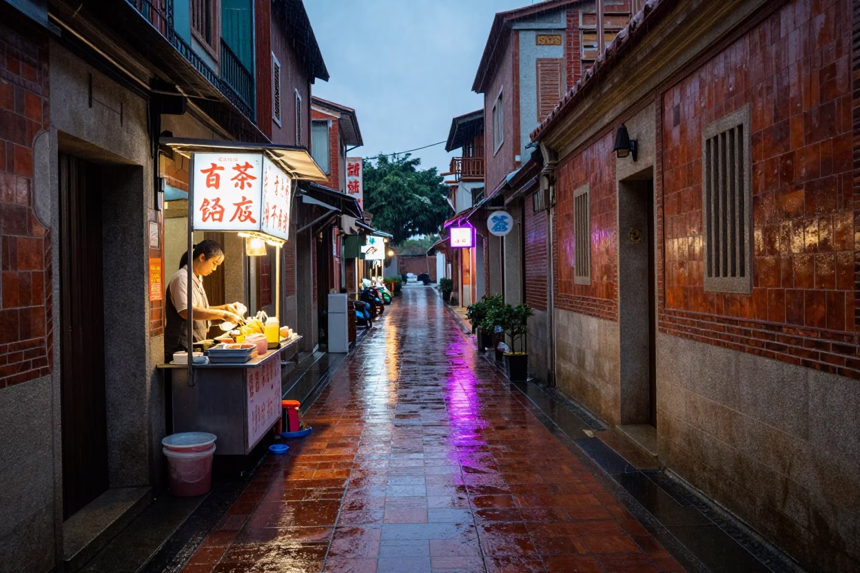 Food Vendor in Tainan in in Tainan, Taiwan