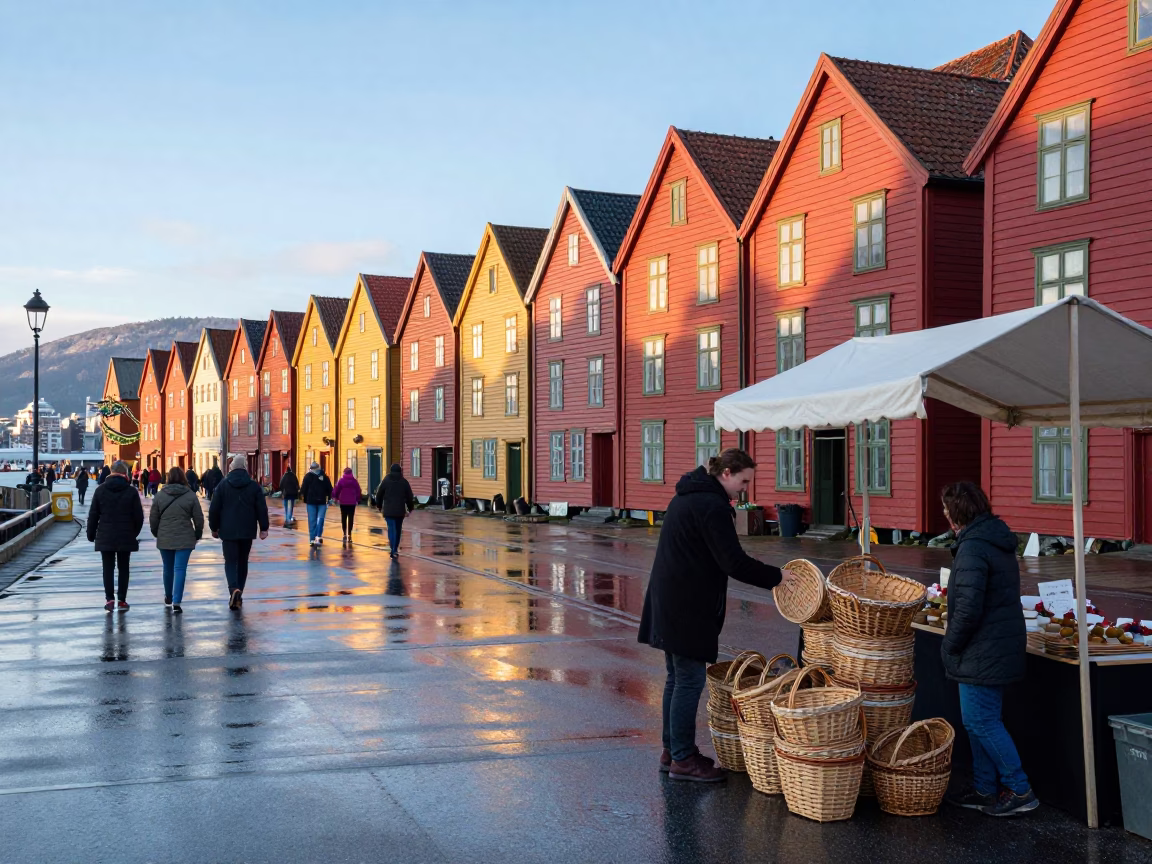 Foot Traffic in Bergen in in Bergen, Norway