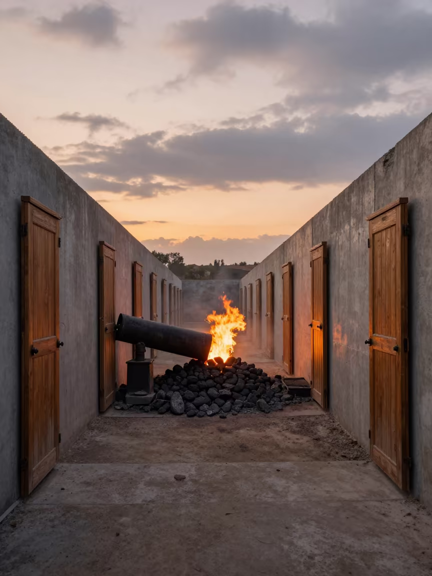 Forge Bellows and Doors on Quarry Ledge in on a quarry ledge near Medina
