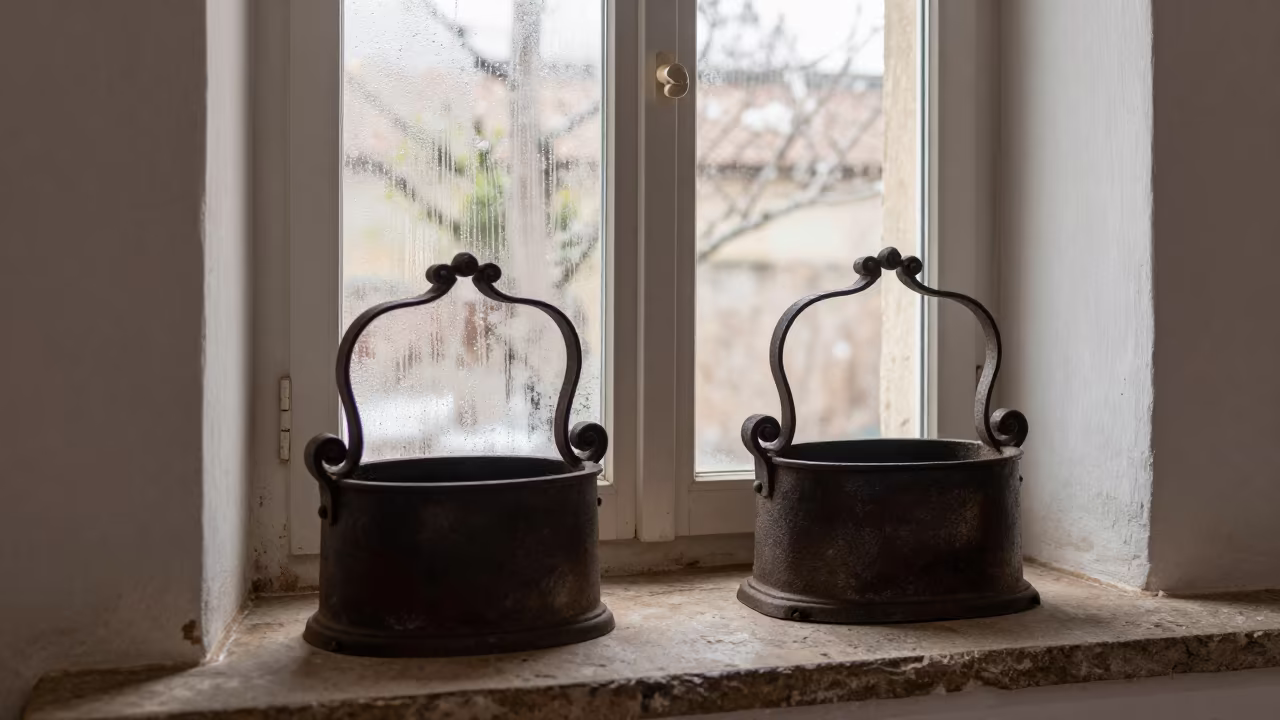 Forged Andirons in Ghardaia Nook in in a breakfast nook near Ghardaia