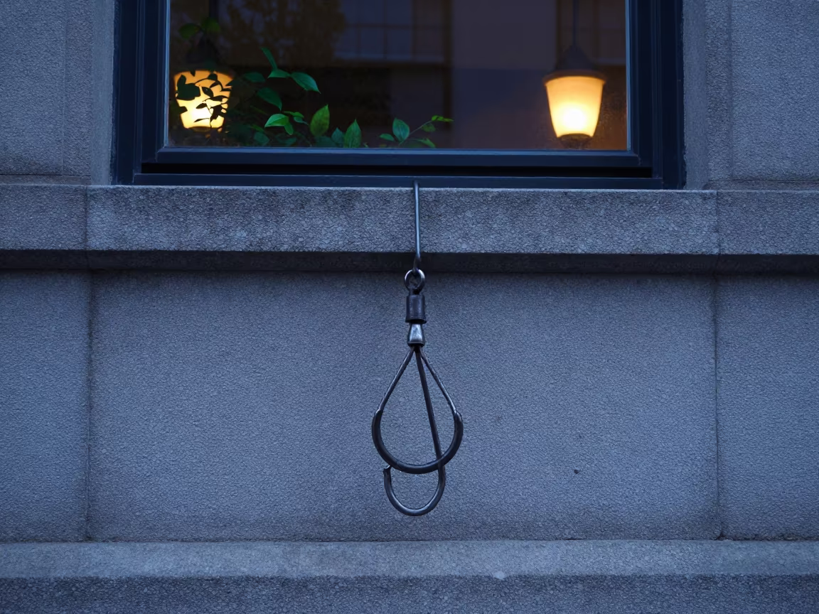 Forged Hook on Boston Stone Ledge in on a stone ledge in Boston