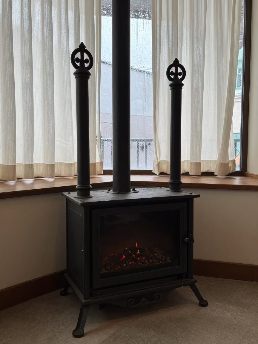 Forged Iron Andirons in Rio Breakfast Nook in in a breakfast nook near Rio de Janeiro