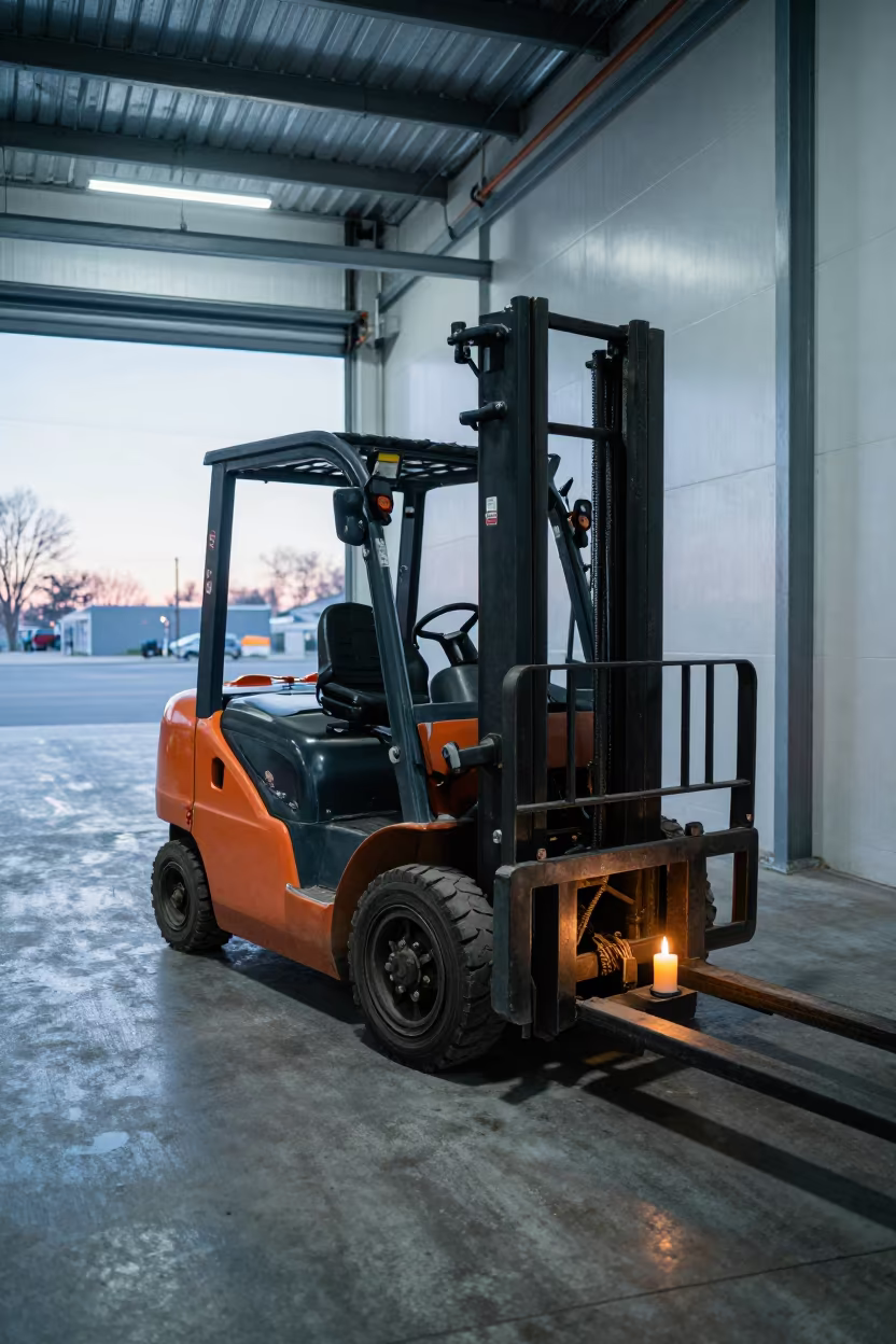 Forklift Checklist Rail in Pittsburgh Chilled Bay in inside a chilled distribution bay in Pittsburgh