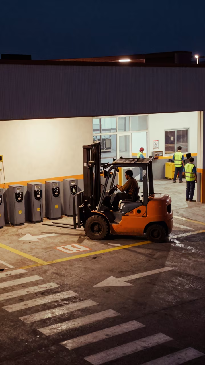 Forklift Lane Night Dispatch Maceio in inside a dispatch office above the dock near Maceio