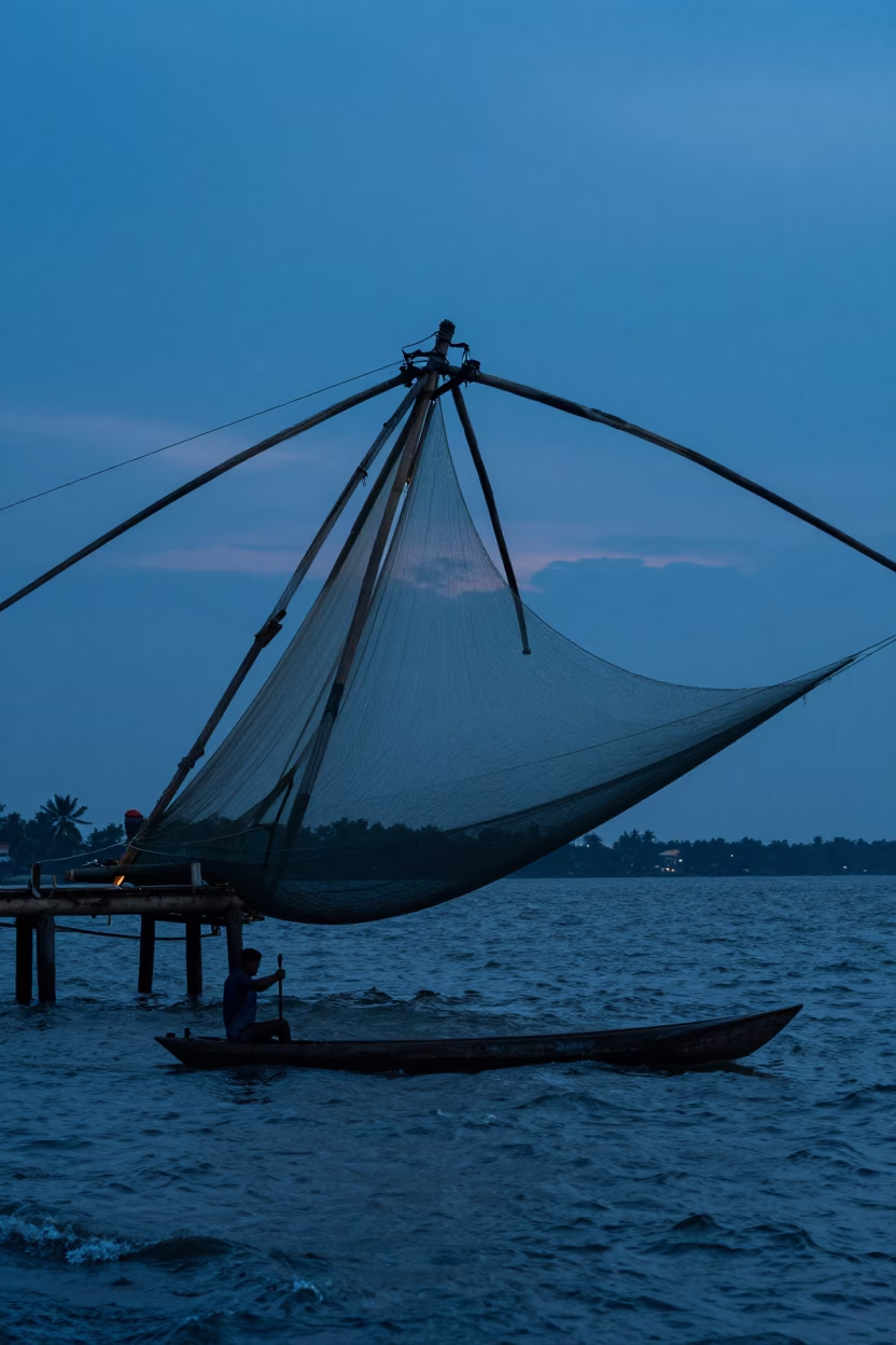 Fort Chinese Fishing Nets And Fishing Kayaks in Kochi in in Kochi, India