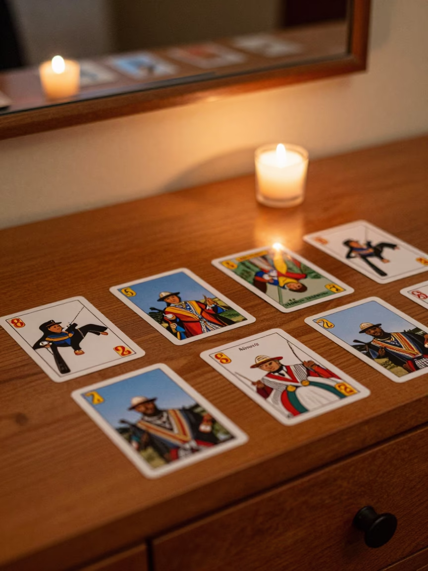Fortune Cards on Maseru Hotel Dresser in on a hotel dresser in Maseru
