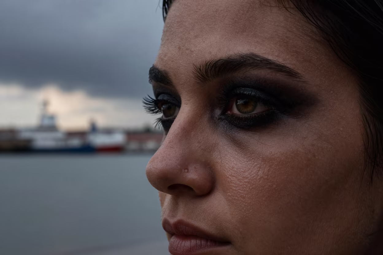 Fortune Teller Portrait at Divo Harbor Twilight in at a harbor edge in Divo