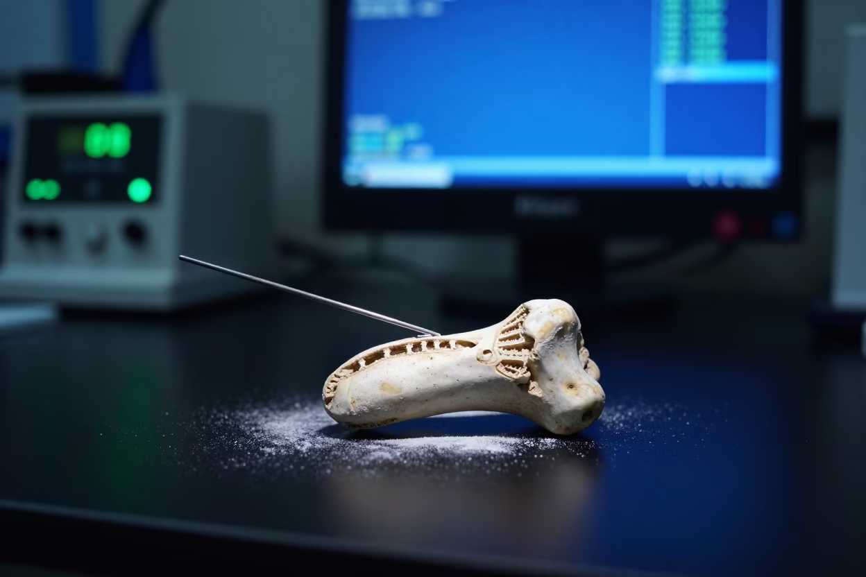 Fossil Needle Reveals Tooth Enamel in Lab in in a bright laboratory in Davao