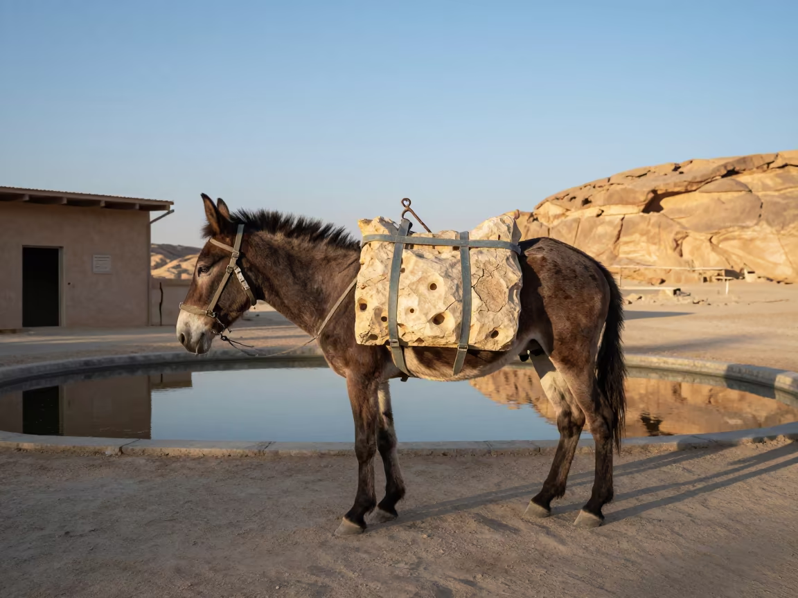 Fossil Plaster Jacket on Mule Near Jeddah in near a weather balloon launch site near Jeddah