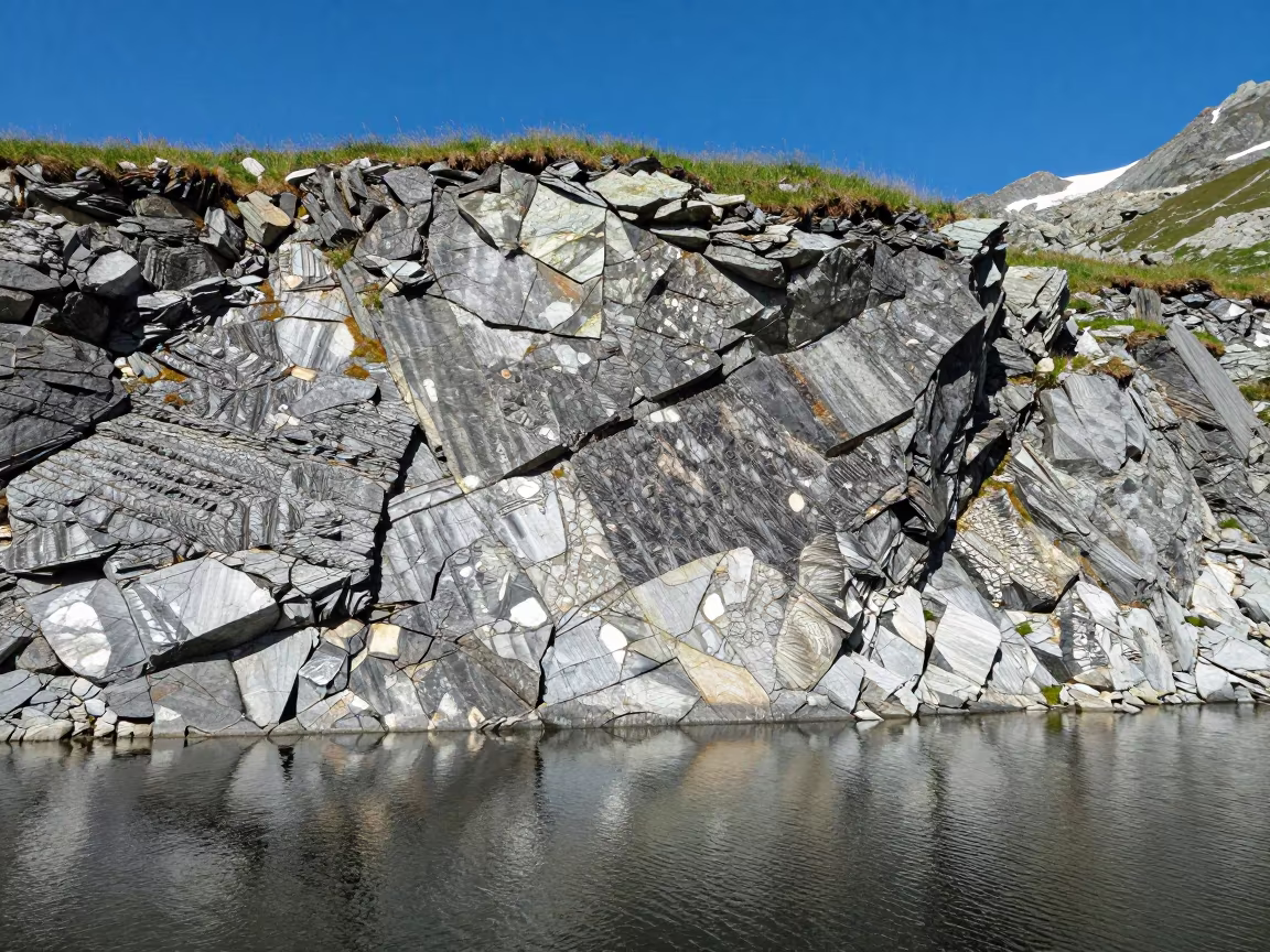 Fossil Shale Cliff Zermatt Midmorning Light in in Zermatt