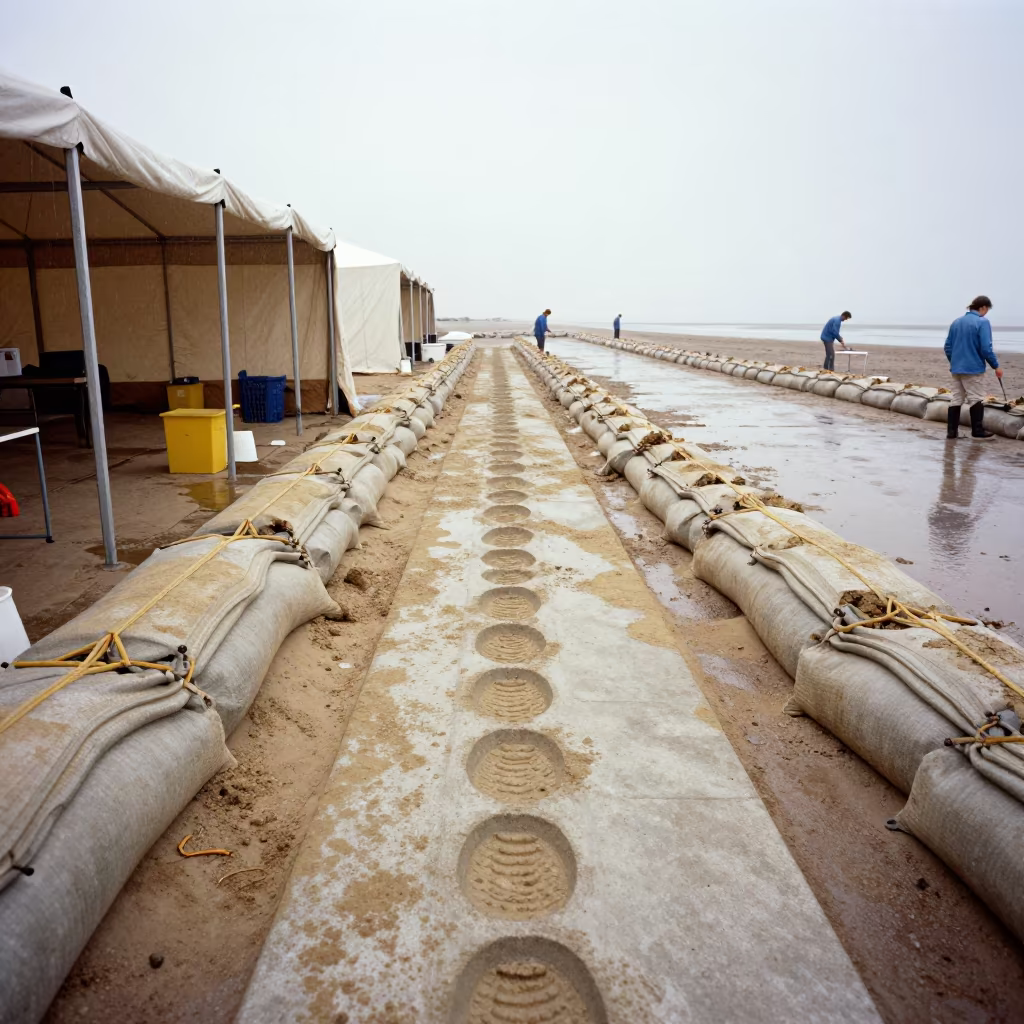 Fossil Trackway Cast Near Tidal Survey Casablanca in beside a tidal survey transect near Casablanca