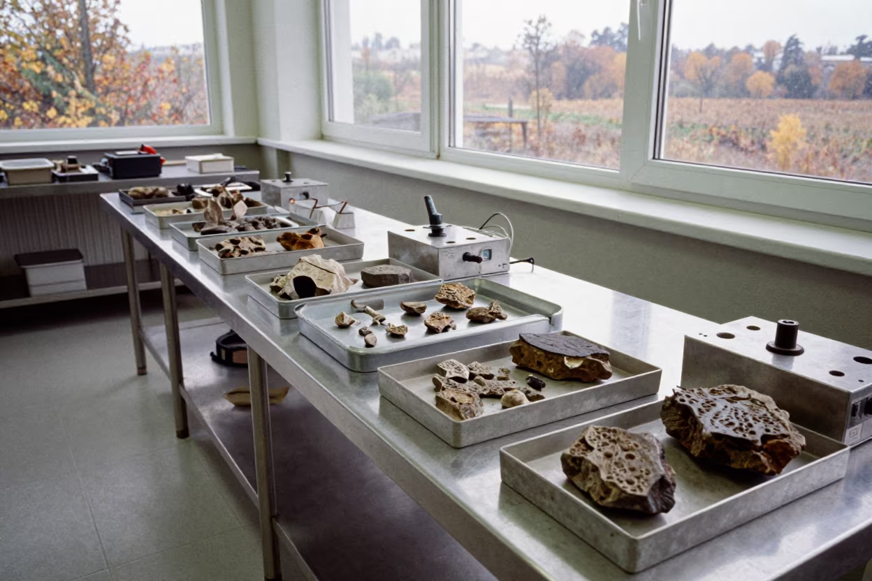 Fossil Trays in Çorum Science Prep Room in near Çorum