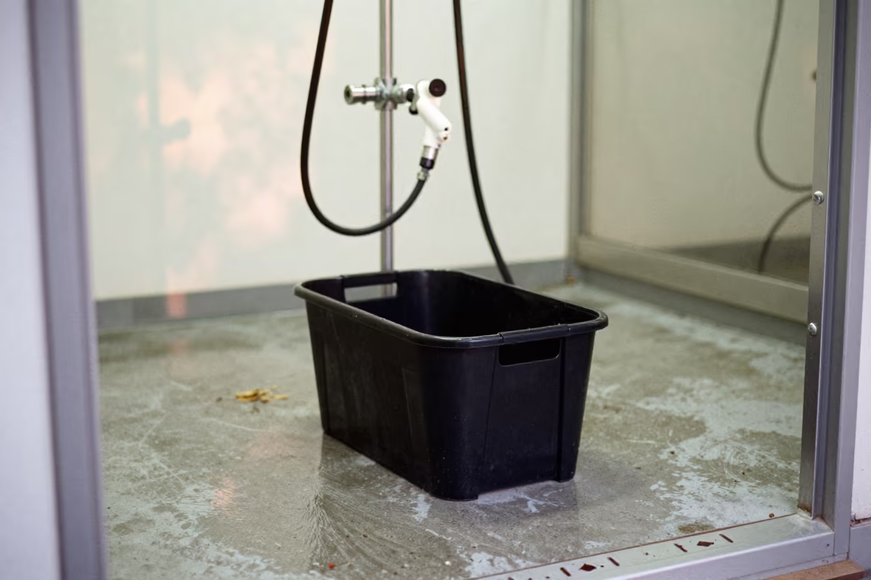 Foster Tote at Dog Wash Station Near Aydin in at a self-serve dog wash station near Aydın