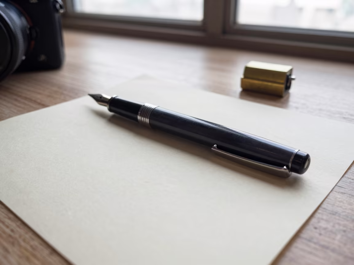 Fountain Pen Morning Light Jeddah Desk in on a writing desk in Jeddah