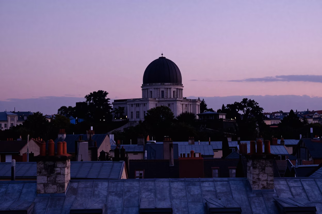Fourvière Hill Observatory And Rooftops in Lyon in in Lyon, France