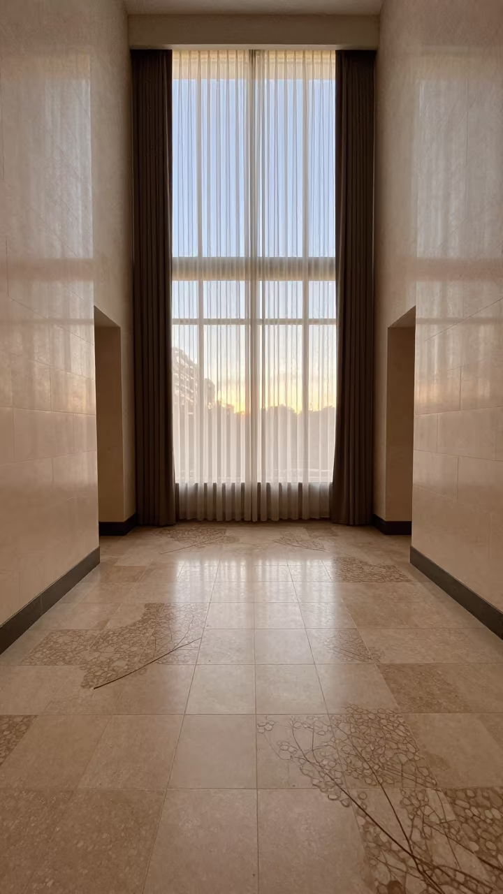 Fractal River Bed Pattern in Capitol Hill Hall in inside a tiled stair hall in Capitol Hill, Seattle