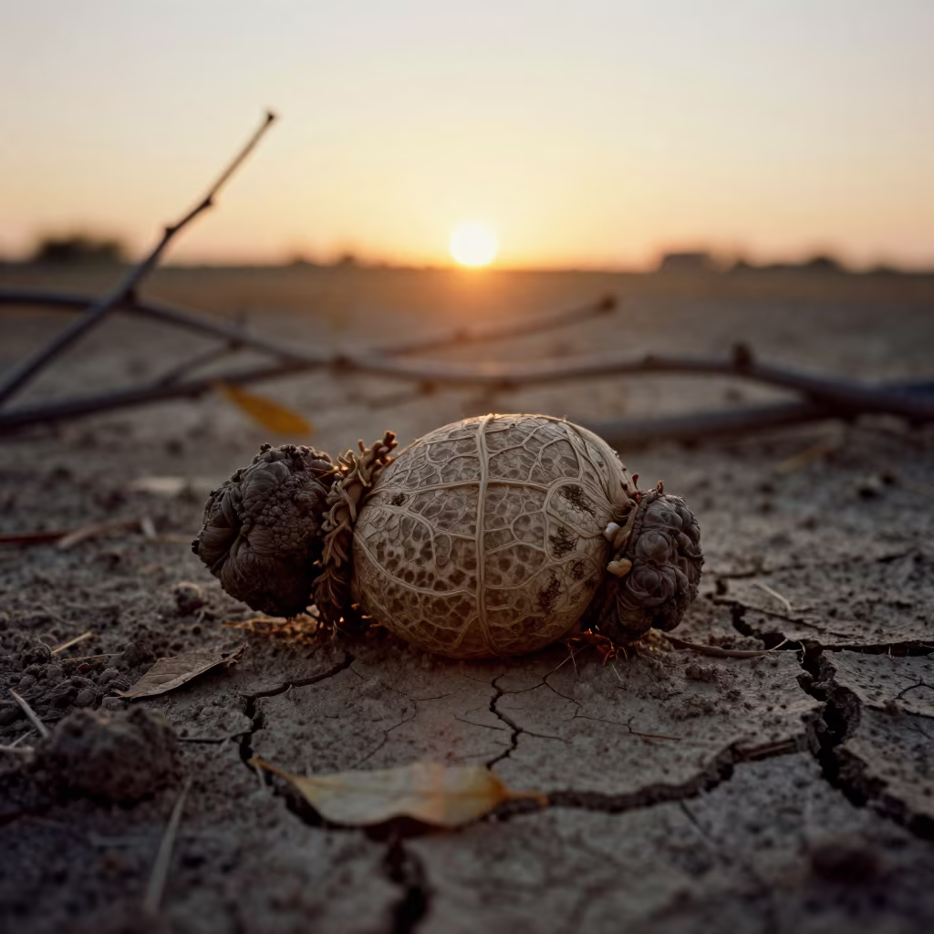 Fractal Veins on Dried Cow Pat Sunset Monastir in along a game trail near Monastir
