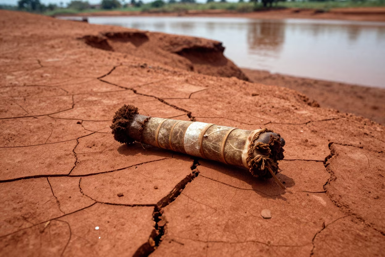 Fractured Cow Pat on Wind Scoured Guinea Ridge in on a wind-scoured ridge in Guinea