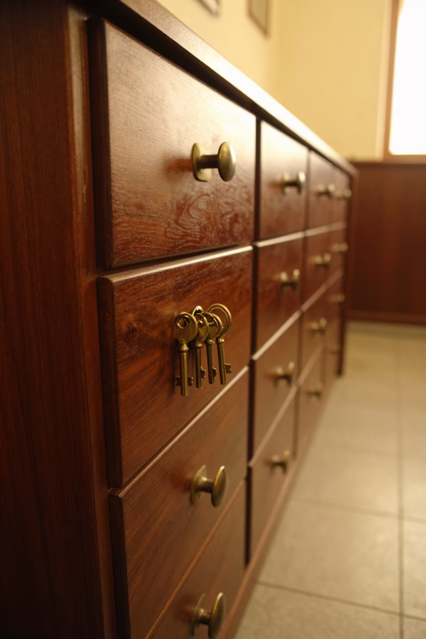 Fragrance Key Drawer Reset Skardu Golden Hour in inside a fitting room corridor near Skardu