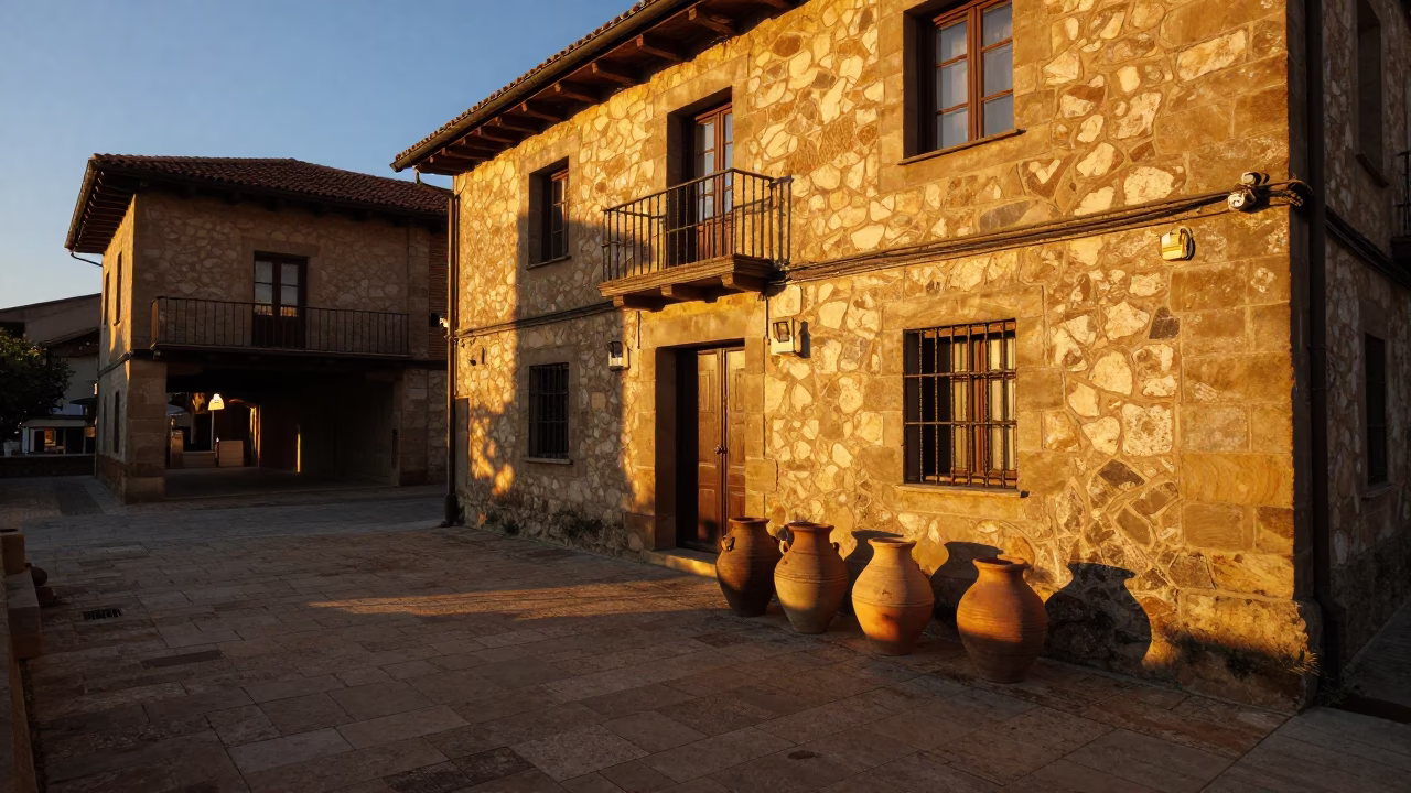 Frayed Rope in Bilbao at Honeyed Evening Light in in Bilbao, Spain