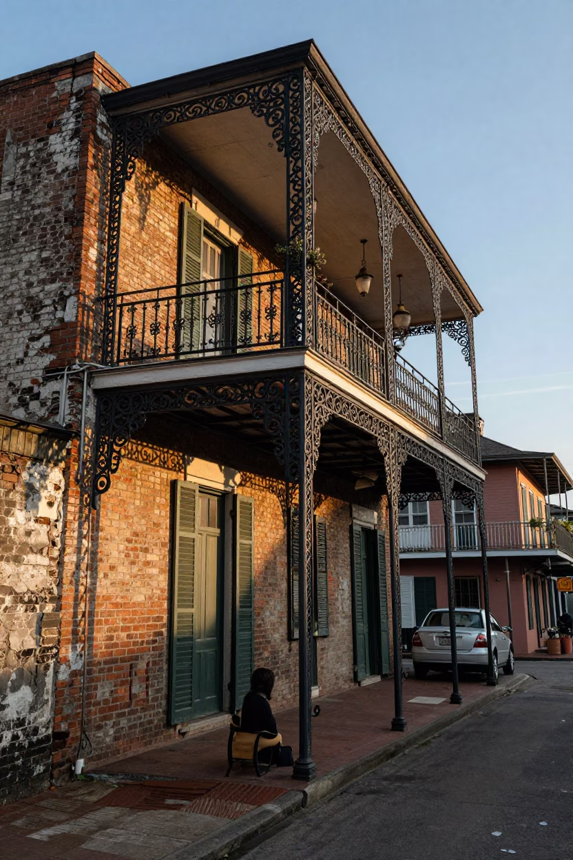 French Quarter Balcony in New Orleans in in New Orleans, Louisiana, United States