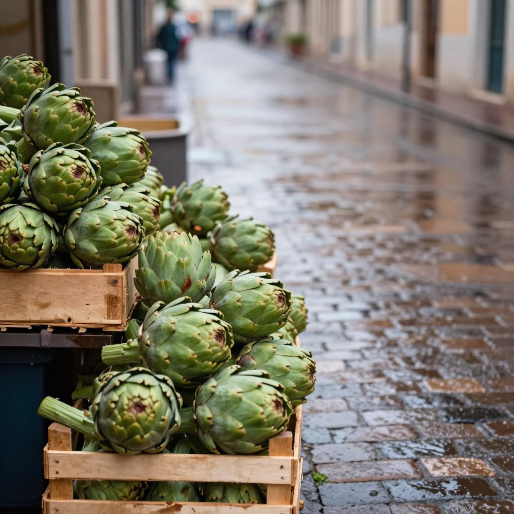 Fresh Artichokes in Nice in in Nice, France