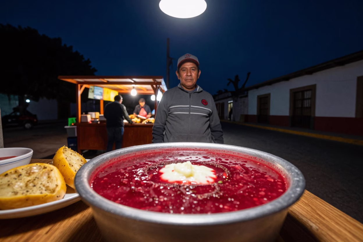 Fresh Borscht in Merida at The Deepest Night Sky Light in in Merida, Mexico