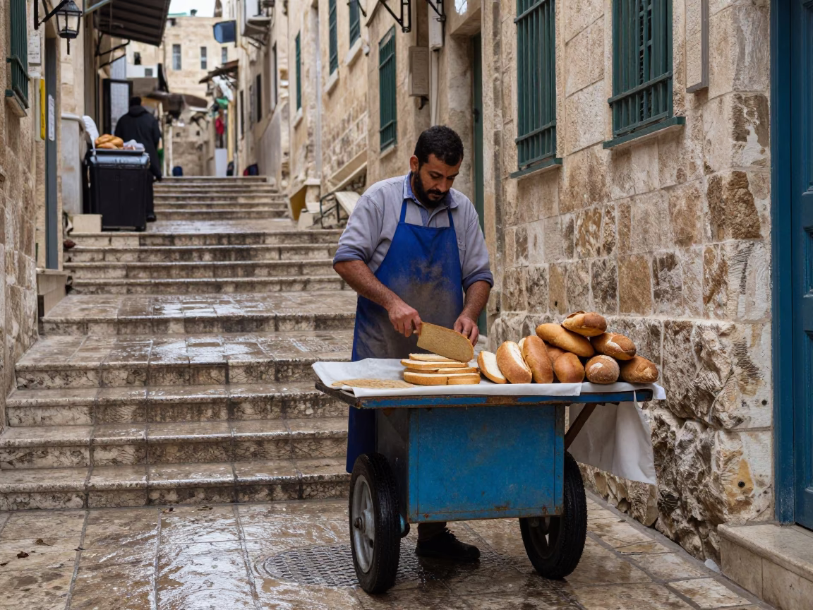 Fresh Bread in Amman in in Amman, Jordan