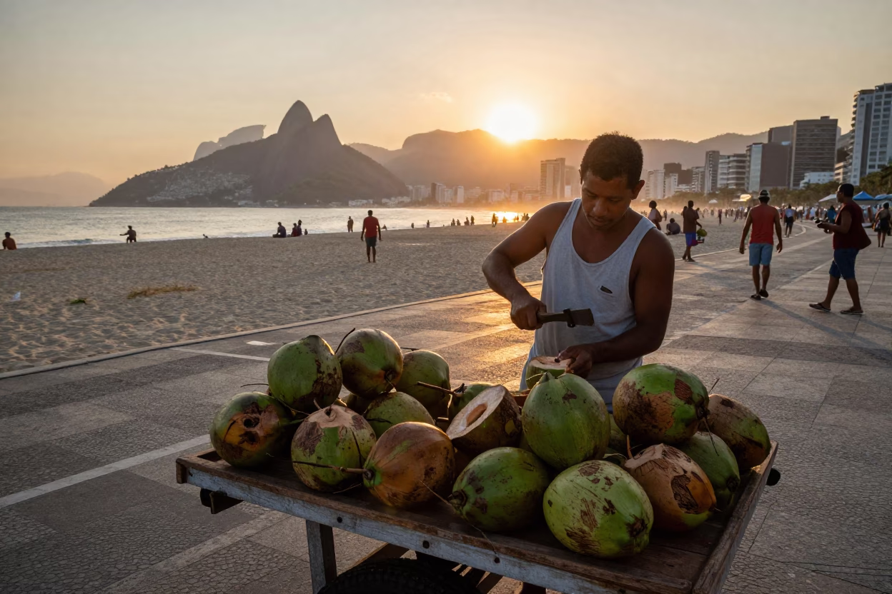 Fresh Coconuts in Rio De Janeiro in in Rio de Janeiro, Brazil