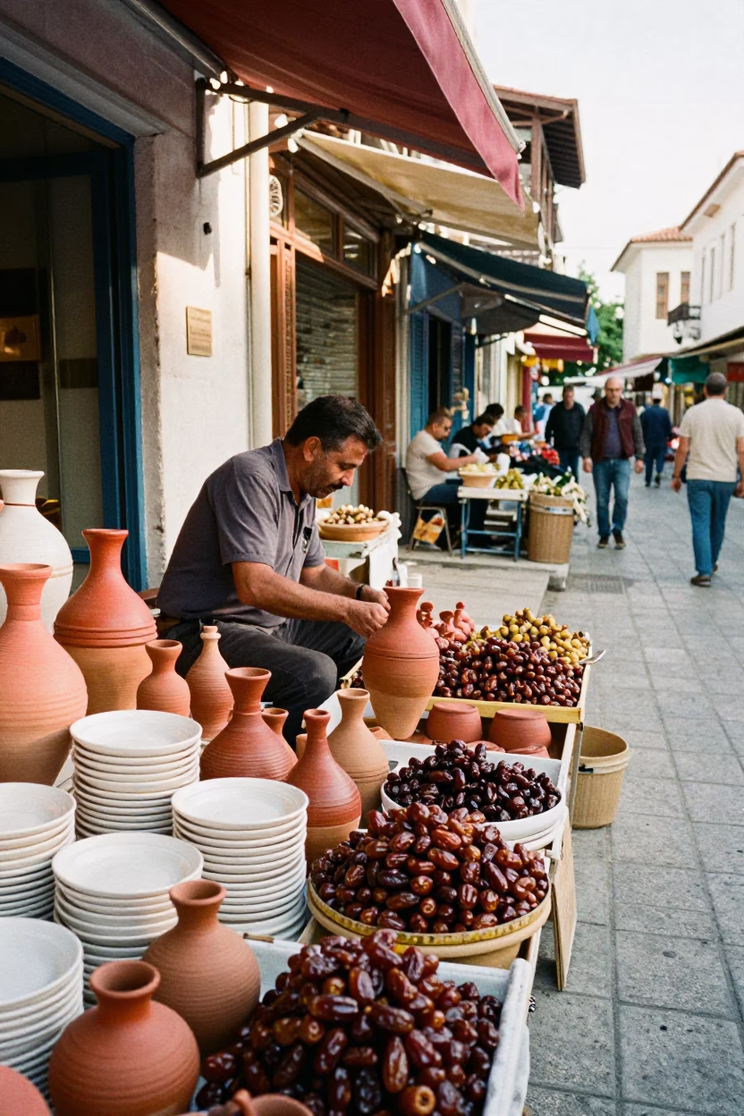 Fresh Dates in Athens at The Early Afternoon Light in in Athens, Greece