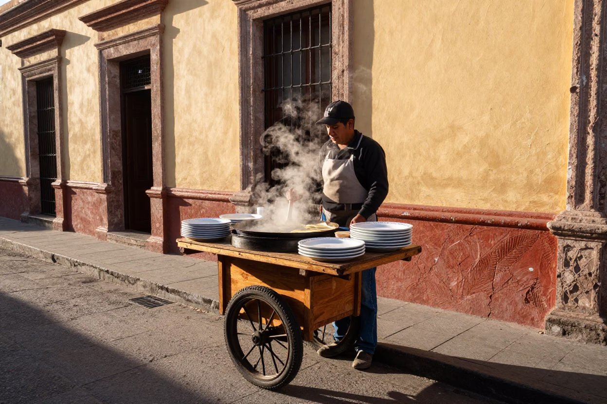 Fresh Enchiladas in Guadalajara at Clear Late-afternoon Light in in Guadalajara, Mexico