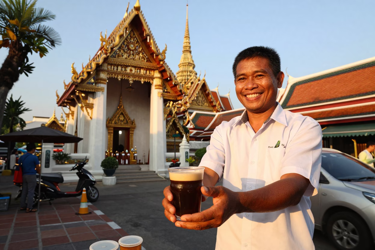 Fresh Espresso just after sunrise in Bangkok in in Bangkok, Thailand