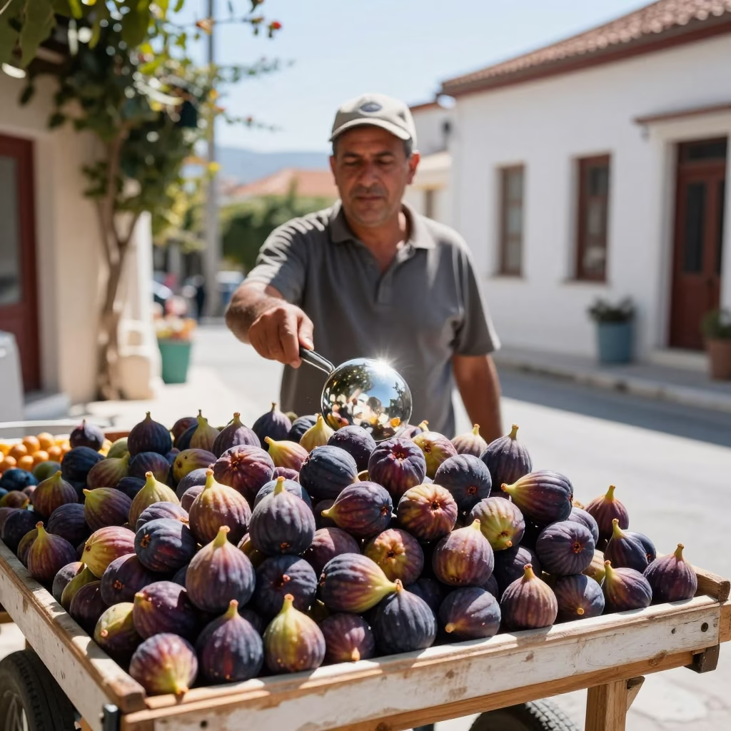 Fresh Figs in Athens at Afternoon Light in in Athens, Greece