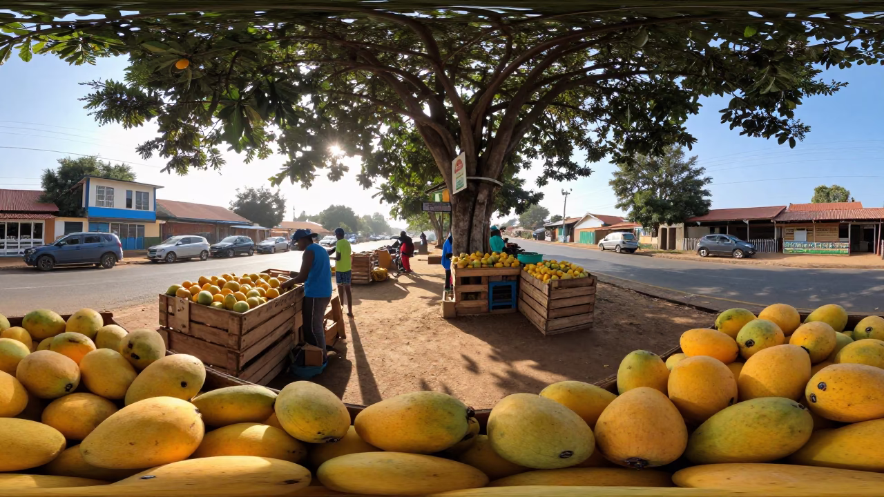 Fresh Fruit at As First Light Reaches The Scene in Durban in in Durban, South Africa