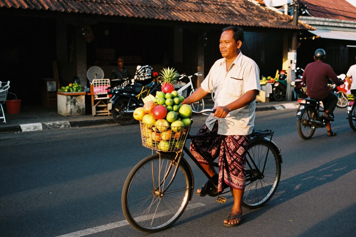 Fresh Fruit in Denpasar at Honeyed Evening Light in in Denpasar, Indonesia