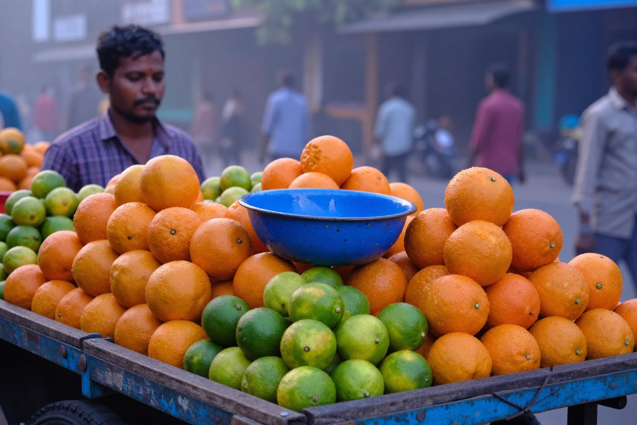 Fresh Fruit in Kolkata at Sunrise Light in in Kolkata, India