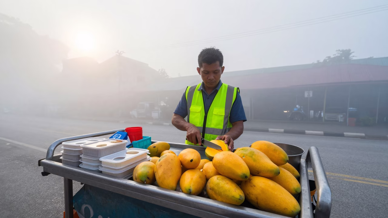 Fresh Fruit in Kuala Lumpur at Dawn Light in in Kuala Lumpur, Malaysia