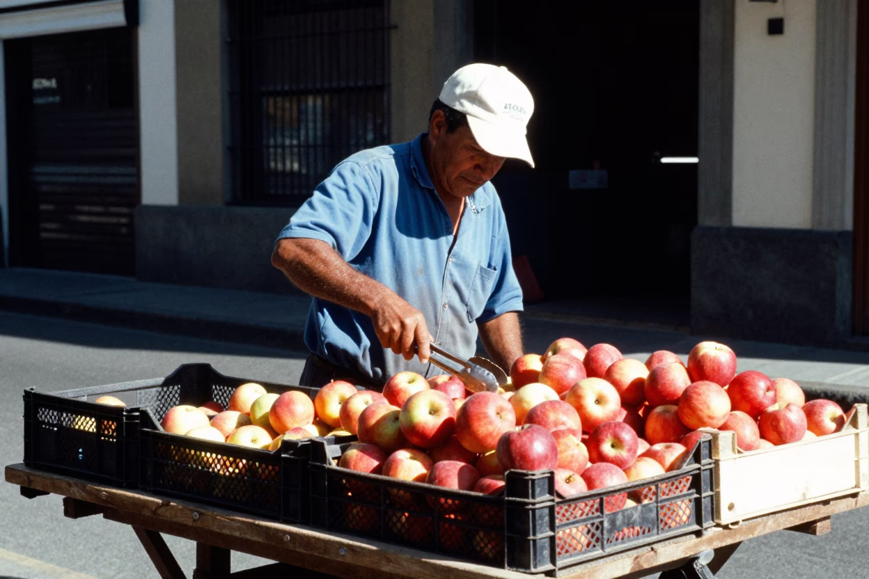 Fresh Fruit in Valparaiso at Flat Noon Light in in Valparaiso, Chile