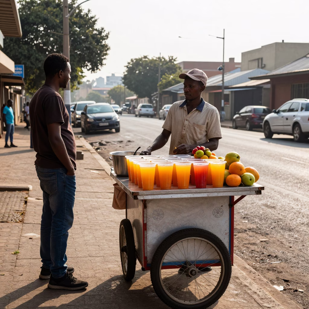Fresh Juice in Johannesburg at The Early Morning Light in in Johannesburg, South Africa