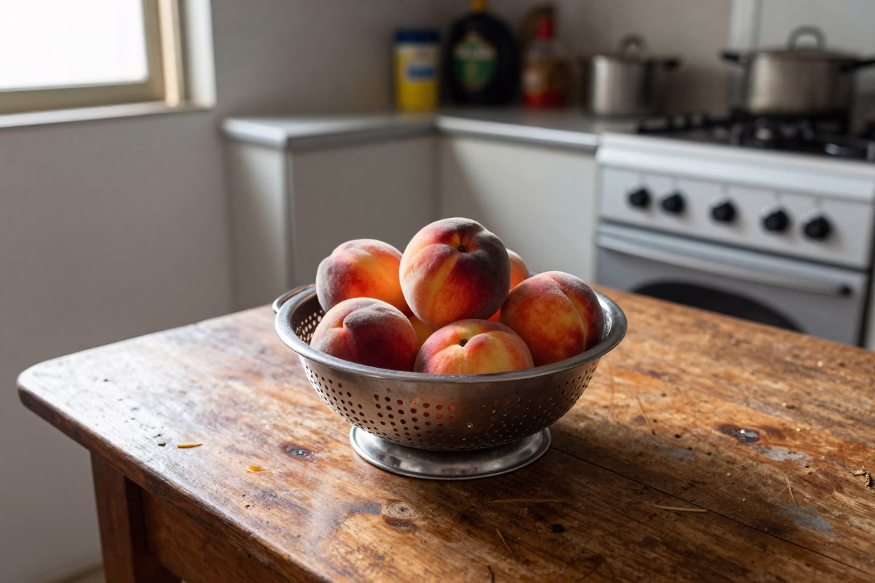 Fresh Peaches in São Paulo in in São Paulo, Brazil