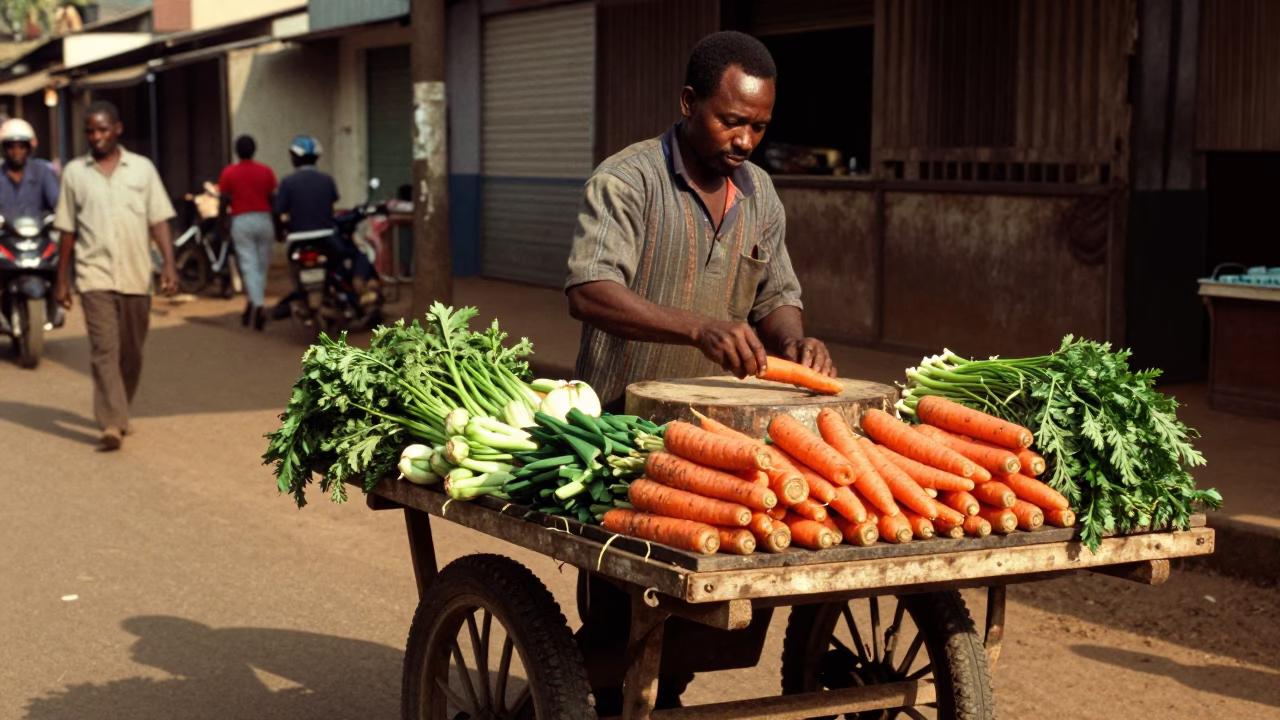 Fresh Produce in Nairobi at Late Afternoon Light in in Nairobi, Kenya
